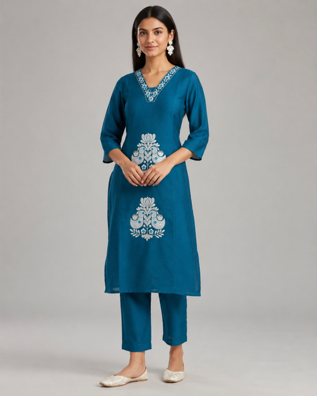 Embroidered Motif Kurta