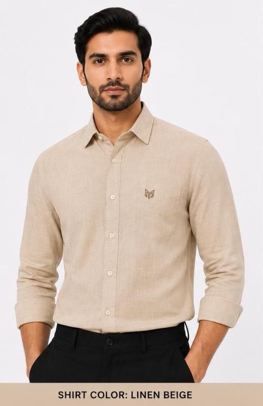 MENTEE KAKI (SAND) LENIN FULL SLEEVE SHIRTS