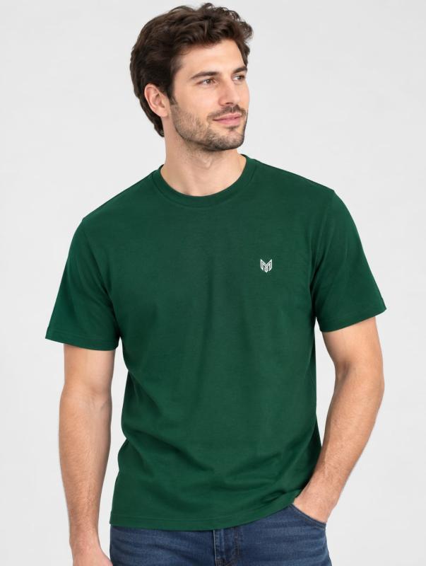 ROUND NECK T SHIRT BOTTLE GREEN