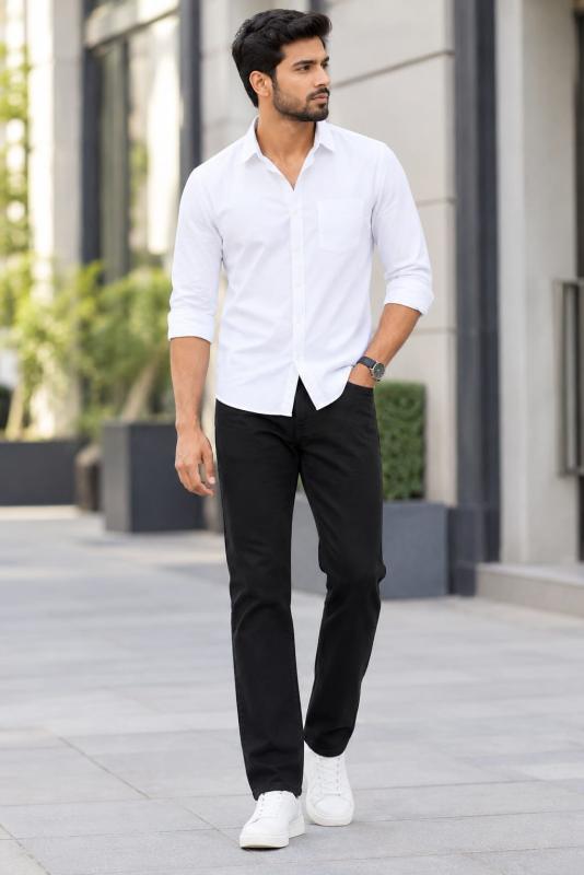 Jet Black Baggy Jeans