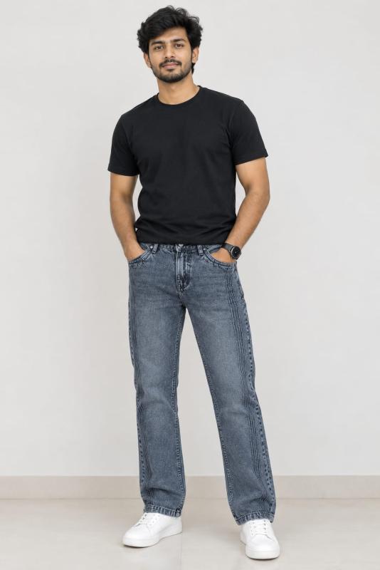 Designer Baggy Jeans -Blackshade Grey