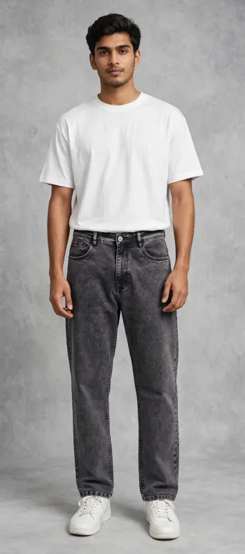 Loose Baggy Jeans Light Redish grey